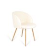 Adjust Legs Upholstered Teddy Faux Fur Dining Armrest Chair (Set of 2) - Off White - Image 15
