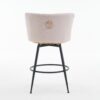 Beige Swivel Bar Stools, High-Back, Adjustable, Upholstered With Elegant Metal Back Accents For Kitchen, Bar, Or Dining Room (Set of 2) - Beige - Image 17