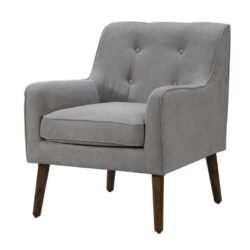 Ryder - Mid Century Modern Woven Fabric Tufted Armchair - Gray