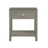 Dylan - Wooden End Side Table Nightstand With Glass Top And Drawer - Taupe - Image 2