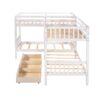 Twin L Shaped Bunk Bed With Drawers - White - Image 13