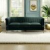 Fx-P82-Gr (Sofa) Velvet Sofa, Mid-Century Sofa Furniture Chesterfield Couch For Living Room - Green - Image 2