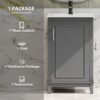Modern Small Bathroom Vanity Cabinet With Ceramic Basin, Ample Storage, 1 Soft-Close Door - Gray - Image 11
