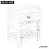 Bathroom Vanity Base Only, Soild Wood Frame, Bathroom Storage Cabinet With Doors And Open Shelf - Brown - Image 2