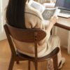 Simple Dining Chair, Solid Chair Table For Living Room Chair - Dark Natural - Image 4