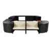 Spa Surround Spa Frame Quadrilateral Outdoor Rattan Sectional Sofa Set With Mini Sofa, Wooden Seats And Storage Spaces - Beige - Image 9