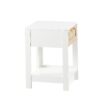15.75" Rattan End Table With Drawer, Modern Nightstand, Side Table For Living Room, Bedroom - White - Image 9