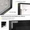 Glossy Bathroom Mirrors For Wall Rectangle Vanity Mirror Corner Hangs Farmhouse Mirror Modern Metal Framed Rectangular Mirror, Decorative Square Corner Mirror (Horizontal & Vertical) - Black - Image 12