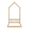 Twin House-Shaped Roof Headboard Floor Bed, (Without Slats) - Natural - Image 14