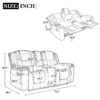 2 Seater Home Theater Recliner Manual Recliner Chair With A Storage Box And Two Cup Holders For Living Room - Gray - Image 2
