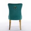Nikki - Modern, High-End Tufted Solid Wood Contemporary Velvet Upholstered Dining Chair With Golden Stainless Steel Plating Legs, Nailhead Trim (Set of 2) - Green - Image 7