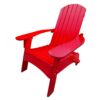 Outdoor Or Indoor Wood Adirondack Chair With An Hole To Hold Umbrella, On The Arm - Red - Image 4