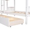 Twin L Shaped Bunk Bed With Drawers - White - Image 5