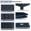 Storage Bench With 3 Shutter-Shaped Doors, Shoe Bench With Removable Cushion And Hidden Storage Space - Antique Navy - Image 6