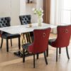 Nikki - Modern, High-End Tufted Solid Wood Contemporary And Velvet Upholstered Dining Chair With Wood Legs Nailhead Trim (Set of 2) - Black / Winered / Burgundy - Image 21