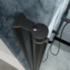 34" Bi-Fold Semi-Frameless Shower Doors In Matte With Clear Glass - Black - Image 4