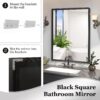 Glossy Bathroom Mirrors For Wall Rectangle Vanity Mirror Corner Hangs Farmhouse Mirror Modern Metal Framed Rectangular Mirror, Decorative Square Corner Mirror (Horizontal & Vertical) - Black - Image 10