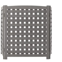Air Conditioner Fence Screen Outside, Cedar Privacy Fence 3 Panels To Hide Ac & Trash Enclosure - Gray