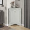 Triangle Bathroom Storage Cabinet With Adjustable Shelves, Freestanding Floor Cabinet For Home Kitchen - Gray - Image 2