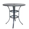 Round 4 Person 42" Long Aluminum Bar Height Dining Set With Cushions - Navy Blue - Image 4