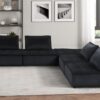 Anna - Velvet 5 Piece Sectional Sofa - Black - Image 7