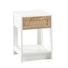 15.75" Rattan End Table With Drawer, Modern Nightstand, Side Table For Living Room, Bedroom - White - Image 7