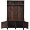 Hall Tree With 4 Hooks, Coat Hanger, Entryway Bench, Storage Bench, 3 In 1 Design, For Entrance, Hallway - Brown - Image 9