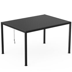 Louver Pergola Frame & Steel Louvers - Black