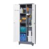 Metal Storage Cabinets, Cleaning Tool Cabinet With Locking Door, Tall Broom Tool Organizer And Storage, Large Storage Cabinet For Kitchen - Gray / White - Image 7