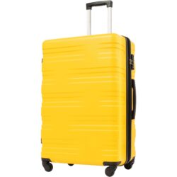 Luggage With Tsa Lock Spinner Wheels Hardside Expandable Luggage Travel Suitcase Check In Luggage ABS 24" - Yellow