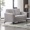 Callie - Woven Fabric Loveseat - Light Gray - Image 4