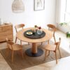 Simple Dining Chair, Solid Chair Table For Living Room Chair (Set of 4) - Natural - Image 4