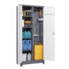 Metal Storage Cabinets, Cleaning Tool Cabinet With Locking Door, Tall Broom Tool Organizer, Large Storage Cabinet For Kitchen - Gray / White - Image 18