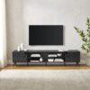 Contemporary 2 Door Minimalist TV Stand For TVs Up To 90" - Black - Image 5