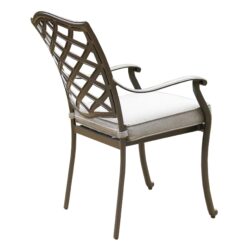Round 4 Person 49" Long Aluminum Dining Set With Sunbrella Cushions - Brown Gray