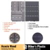 30 Piece Interlocking Deck Tiles Checker Pattern, Square Acacia Hardwood Outdoor Flooring For Patio, Bancony, Pool Side - Light Gray - Image 8