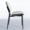 Dining Chairs Mid-Century Modern Retro Faux Leather Chair With Walnut Bentwood Back Upholstered Seat Metal Legs Adjustable Foot For Kitchen Dining Room Chairs (Set of 2) - Beige - Image 6