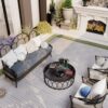 20 Piece Interlocking Deck Tiles Striped Pattern, Square Acacia Hardwood Outdoor Flooring For Patio, Bancony, Pool Side - Light Gray - Image 12