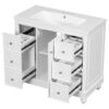 Contemporary Bathroom Vanity Cabinet, 4 Drawers & 1 Cabinet Door, Multipurpose Storage, Resin Integrated Sink, Adjustable Shelves, Solid Wood Frame With MDF - White - Image 16