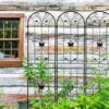 2 Pack Garden Metal Trellis Rustproof Trellis For Climbing Plants Outdoor Flower Support - Black - Image 8