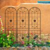 2 Pack Garden Metal Trellis Rustproof Trellis For Climbing Plants Outdoor Flower Support - Black - Image 9