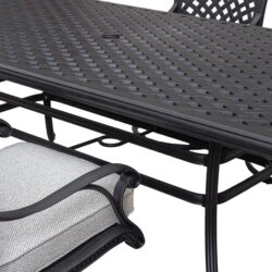Stylish Outdoor 7 Piece Aluminum Dining Set With Cushion, Swivel And Rocking Chairs - Sandstorm