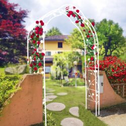 Metal Garden Arch Assemble Freely With 8 Styles Garden Arbor Trellis Climbing Plants Support Rose Arch Outdoor Arch Wedding Arch Party Events Archway - Cream White