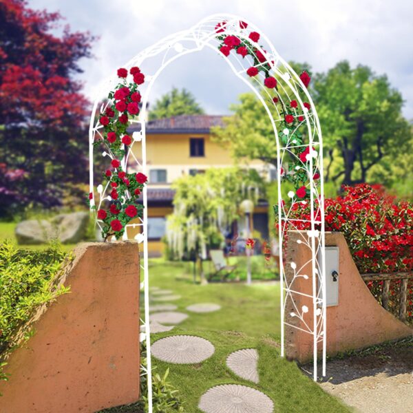 Metal Garden Arch Assemble Freely With 8 Styles Garden Arbor Trellis Climbing Plants Support Rose Arch Outdoor Arch Wedding Arch Party Events Archway - Cream White