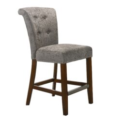 Auggie - Fabric Counter Height Chair With Nailhead Trim - Gray