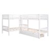 Twin L Shaped Bunk Bed With Drawers - White - Image 7