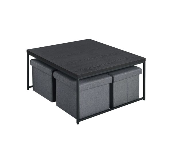 Caitlin - Wood Grain 5 Piece Coffee Table (Set of 5) - Black