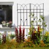 2 Pack Metal Garden Trellis Rustproof For Climbing Plants Outdoor Flower Support - Black - Image 11