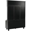 5 In 1 Entryway Bench With Shutter - Shaped Doors, Coat Rack, Cushion And 4 Sturdy Hooks, Wide Hall Tree With Storage Bench For Hallway, Entryway, Living Room - Black - Image 14