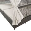 Outdoor Daybed Patio Lounge Bed With Adjustable Backrest Double Sun Lounger With Curtains, 4 Pillows For Garden Patio Poolside Balcony Beach - Beige - Image 25
